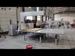 Τέσσερις τροχούς καθοδήγησης κατακόρυφο μαχαίρι σφουγγάρι κοπτική μηχανή με το χέρι μετακινούμενο αλουμίνιο επιτραπέζι εργασίας υψηλή κοπή